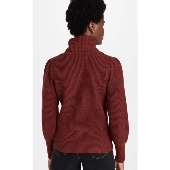 NWT✨ Madewell Cropped Turtleneck Sweater with Pleated Blouson Sleeves in Rust 🧶 - Picture 3 of 7